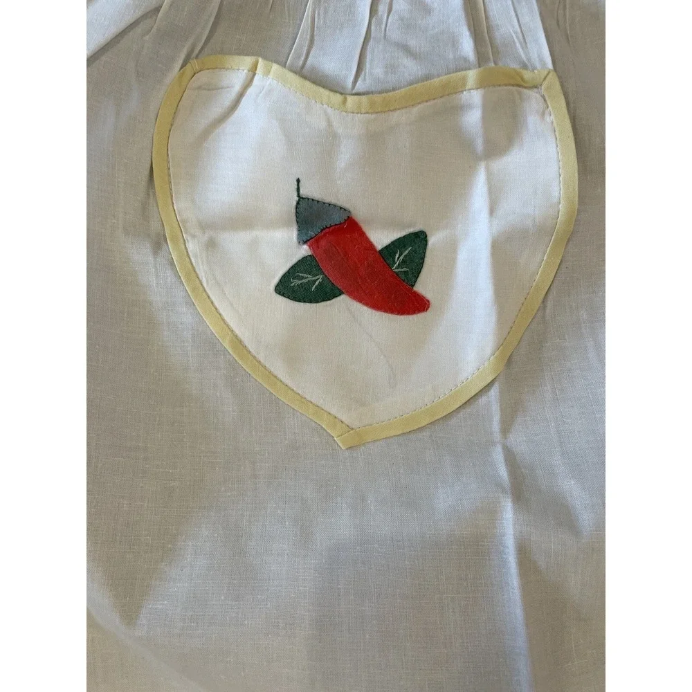 Vintage Hostess Half Apron Appliqué Pocket Peppers Kitchen‎ Linens.
